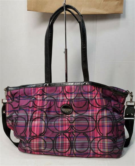 discontinued coach poppy bags tartan.